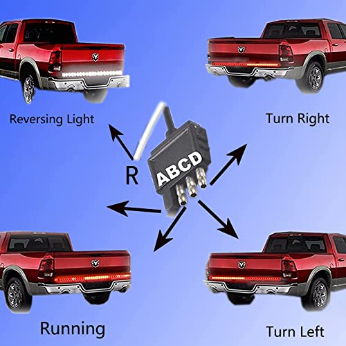 Liteball 48In Truck Tailgate Light Bar, Waterproof Flexible Red & White Strip Taillight Bar As Turn Signal/Brake Running Reversing Light For Truck Car Pickup #TOP3