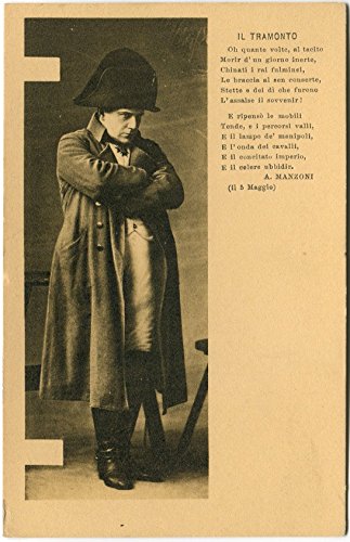 Primi '900 Napoleone Il Tramonto Poesia Alessandro Manzoni FP B/N Cartolina Postale