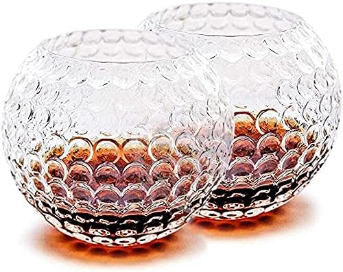 Golf Whiskey Glasses - Set of 2 - Unique, Handmade, Durable - Golf Gifts For Him