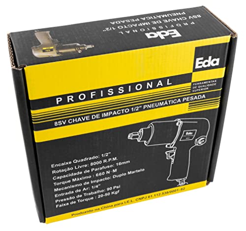 EDA Chave De Impacto Pneumática 1/2' 8.000 Rpm Eda
