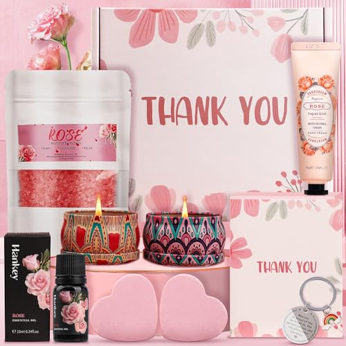 Thank You Gifts for Women, 9-Piece Rose Pamper Set – Luxury Relaxation Bath & Spa Hamper, Ideal Birthday Gift Box for Best Friend, Mum, Sister, Teacher, Unique Appreciation Presents(Thank You) - image 1