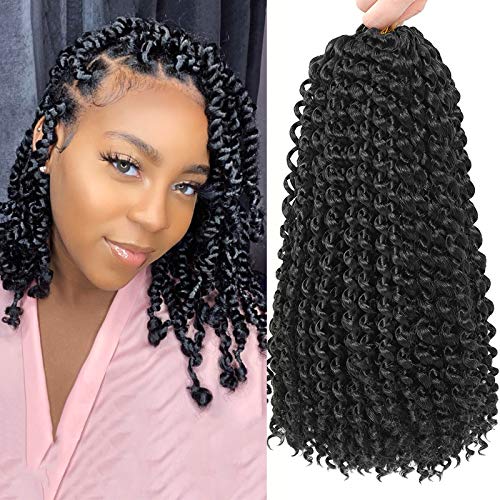 Passion Twist Hair Water Wave Crochet Hair 14 Inch 8 Packs Passion Twists Braiding Hair Short Bohemian Spring Twist Hair For Butterfly Locs Crochet Braids Synthetic Hair Extension