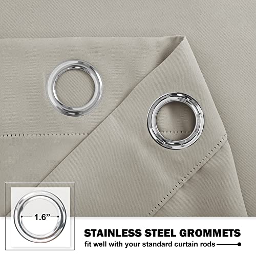 Nicetown NTBLKGMKCH22924C84 Natural Blackout Valances For Windows Treatment 24 Inch Length Solid Thermal Insulated Grommet thumb #1