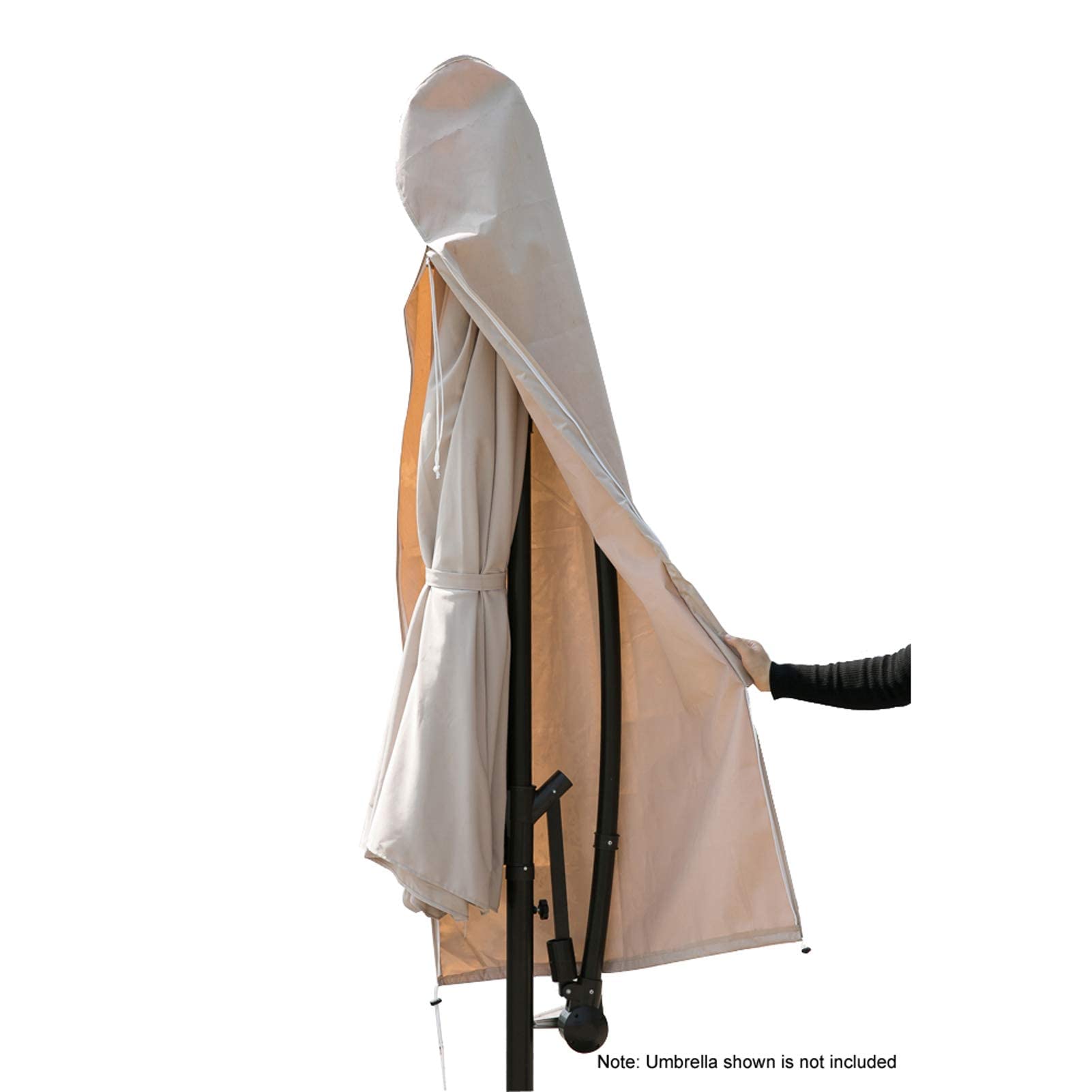 C-Hopetree Large Patio Umbrella Cover for 7ft to 11ft Offset Cantilever Outdoor Umbrellas, Waterproof, with Zipper and Rod, Beige : Patio, Lawn & Garden