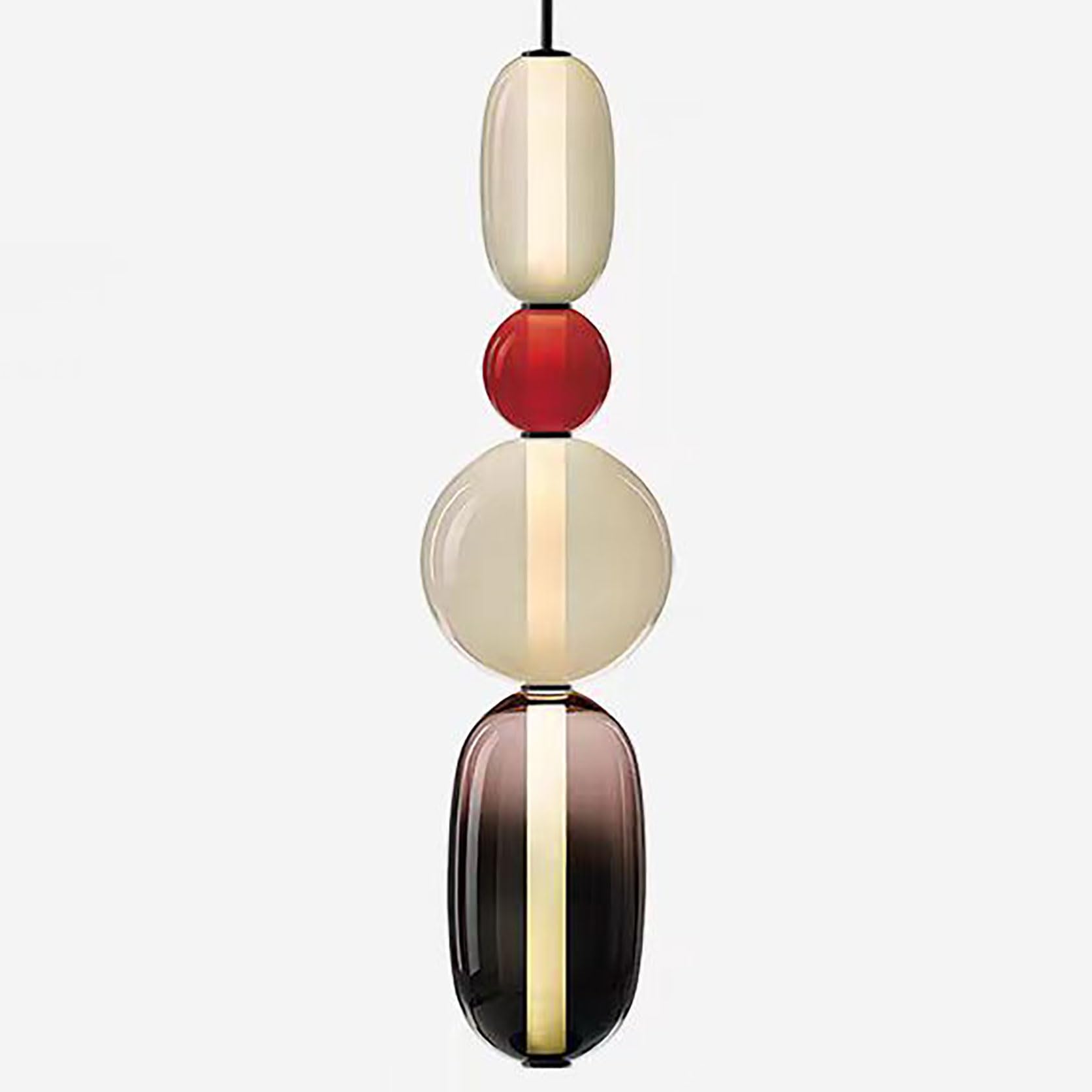 Luminaire suspendu laiton brossé de qualité supérieure avec globes en verre opale