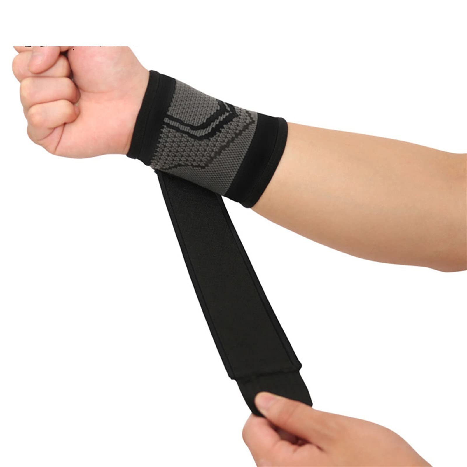 Cinturino Tutore Per Polso Hyfan Per Powerlifting E Bodybuilding Con Passante Per Pollice (Rosso, Coppia)