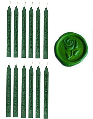 MNYR New 12pcs Grass Green Wax Sticks with Wicks for Decorative Wedding Invitations Wax Seal Sealing Stamp Gift Cards Sealing Wax MNYR New 12pcs Grass Green Wax Sticks with Wicks for Decorative Wedding Invitations Wax Seal Sealing Stamp Gift Cards Sealing Wax