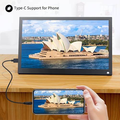 Portable Monitor, 15.6 Inch FHD 1080P USB C HDMI Second External Monitor IPS Display for Desktop, Phones, Laptop, PS4, Xbox, Switch, Tablet,Built-in Speaker with Premium Smart Cover - Image 3