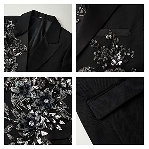 Mens Suits Slim Fit 2 Piece Formal Tuxedo Suits Blazer Pants with Bow Tie for Wedding Prom 5