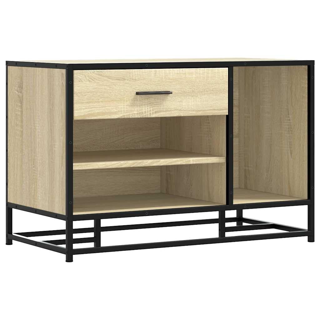 Ławka na buty z schowkiem, 80x40x53,5 cm, drewno kompozytowe i metal,