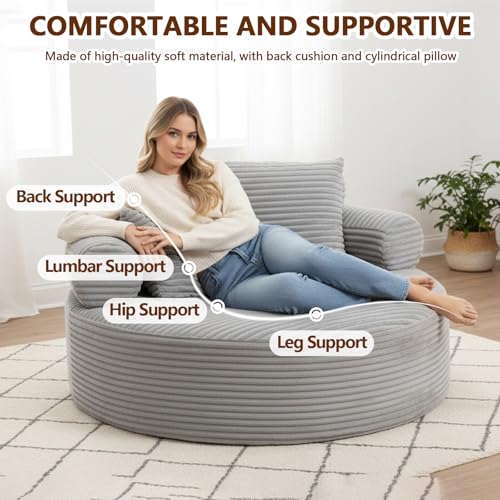Sillón Plegable Peluche Gris claro miniatura 3