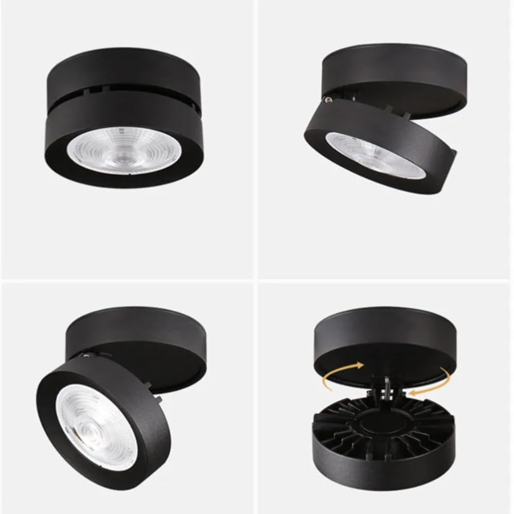 4 Stück 220V 10W LED Glühbirne Scheinwerfer Licht Aufputz Ultra dünn kreisförmig 360 Grad unten Lampe Innenraum Beleuchtung,Warm white