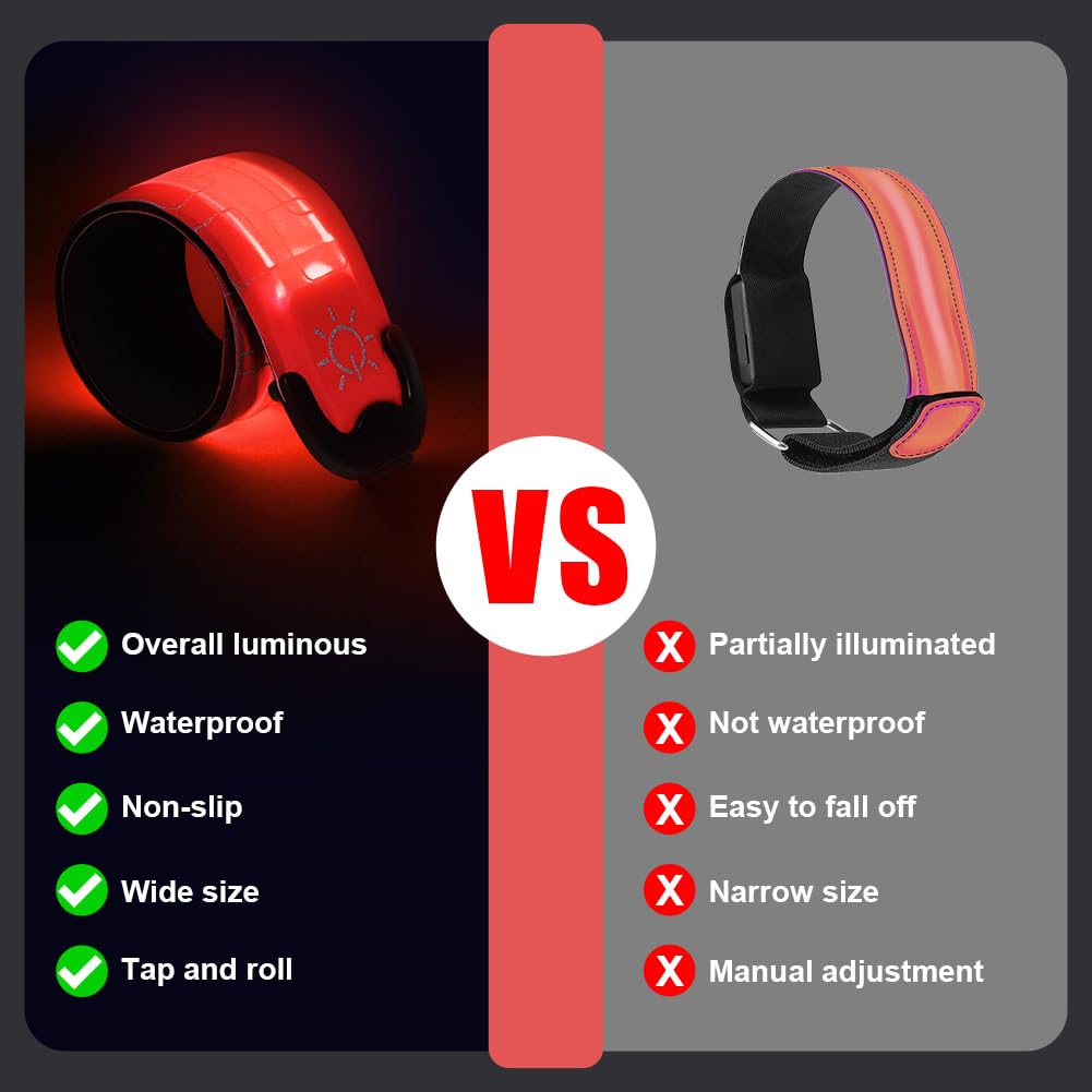 flintronic Bande Catarifrangenti, LED Bracciale, Braccialetto Riflettente LED, Braccialetto Ricaricabile USB, Racciale Catarifrangent, Fascia per Braccio Ricaricabile per Bici Jogging