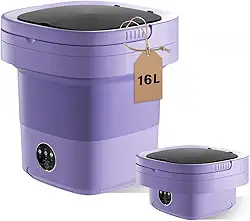 Máquina de lavar portátil, mini máquina de lavar 11,5 L de grande capacidade atualizada, mini lavadora para roupas íntimas, meias, viagem pequena para acampamento, lavanderia de viagem, trailer (roxo)