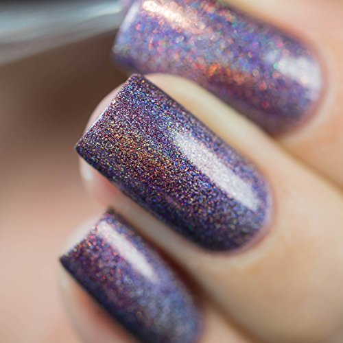 Image of ILNP Charmed - Royal Plum Ultra Holographic Nail Polish, Chip Resistant Manicure, Non-Toxic, Vegan, Cruelty Free, 12ml