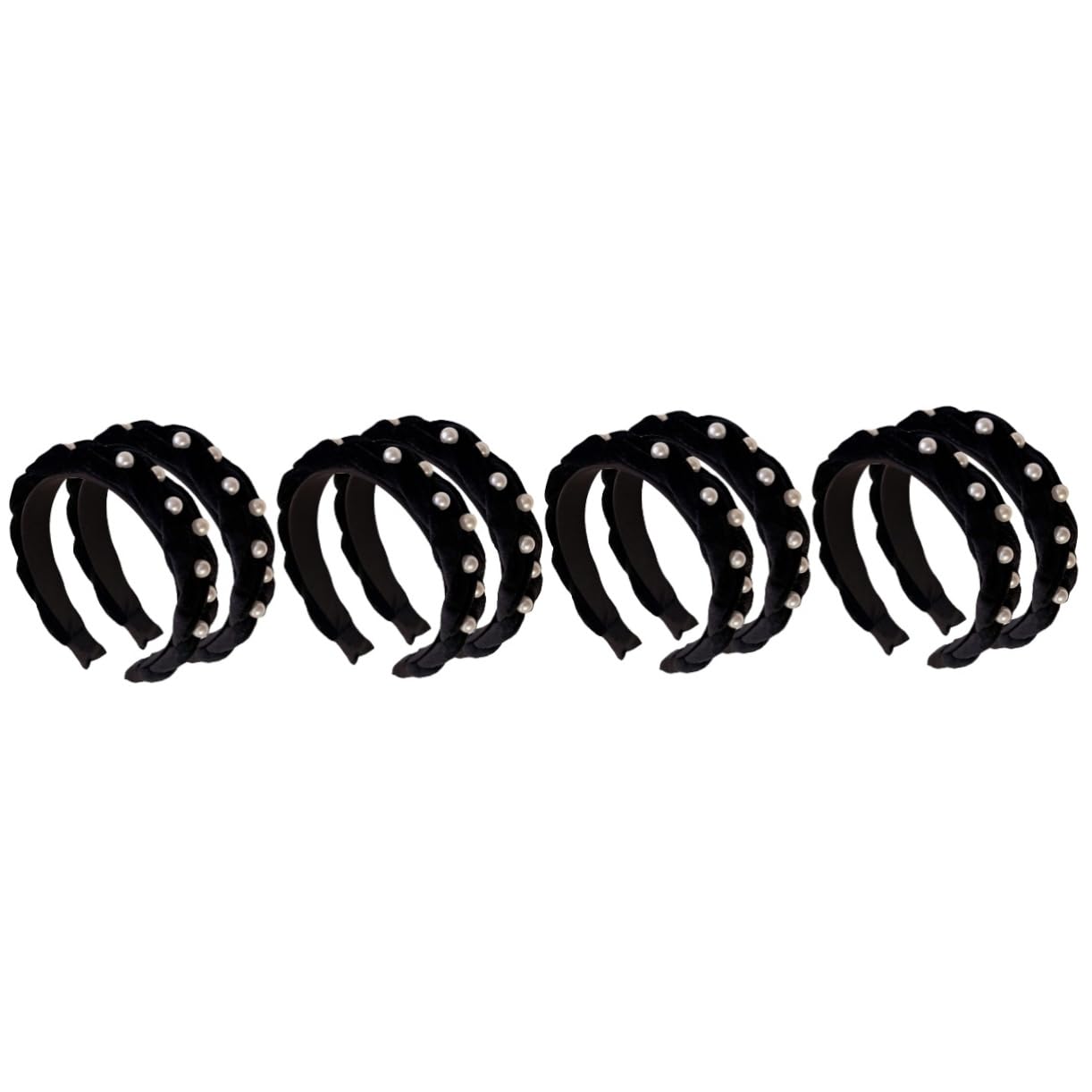 minkissy 8pezzi Fasce Larghe Con Perle Per Donne Di Accessori Eleganti Per Per Cerimonie Lavoro e Design Confortevole e Alta Elasticità