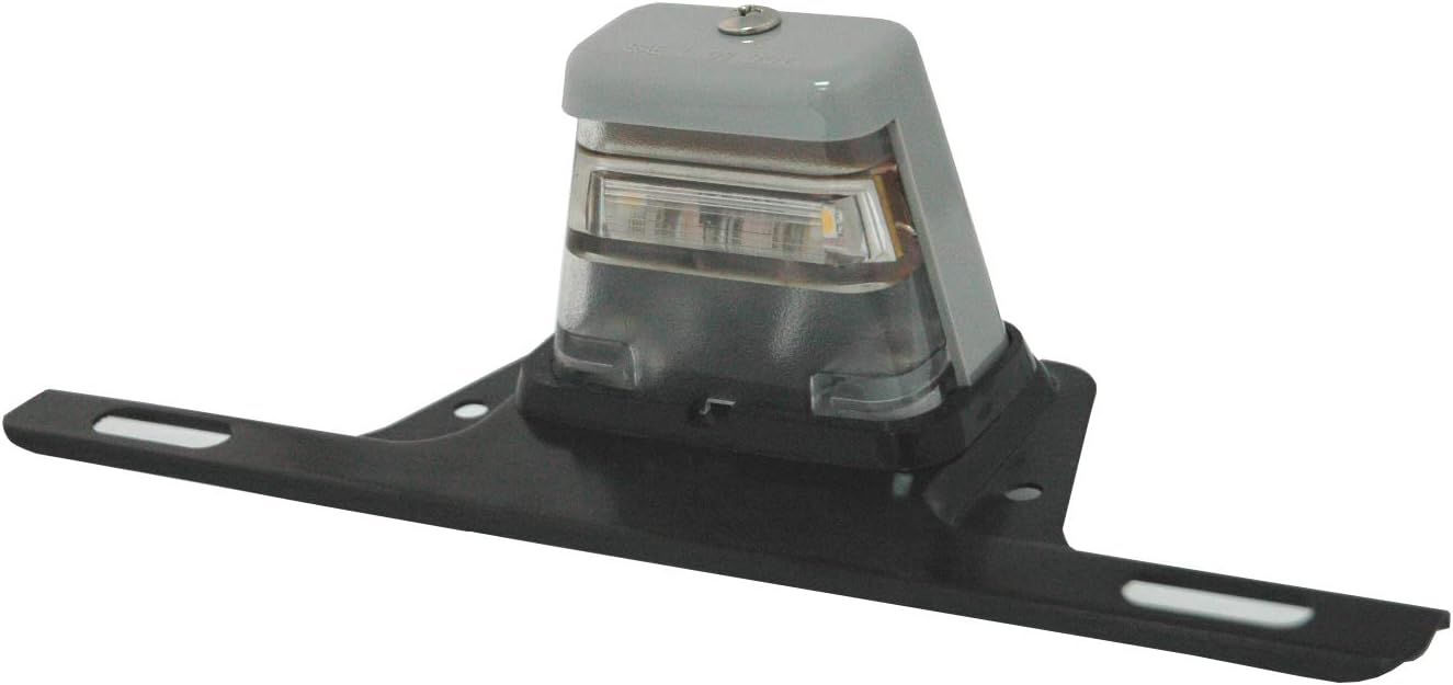 LED Trailer License Plate Lights w/Bracket [SAE/DOT Certified] Universal [Waterproof] Truck RV Licenses Plates Lights [Heavy Duty] Automotive Courtesy Step Tag Lights - Safety ATV & Boat Lamp - Gray