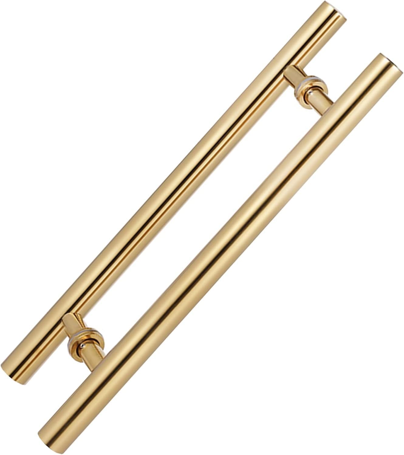 DFGHNBVC Gold Sliding Glass Door Handle With Round Push Pulls 32Inch Door Pull Handle For Bathroom Entry Front Door Yard Gate Eas,Gold-60Cm/24Inch