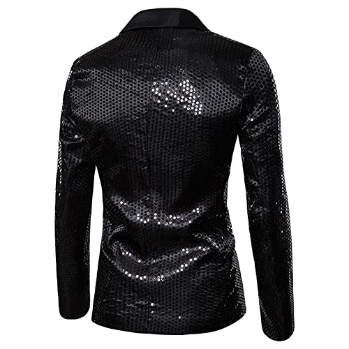 Men's Shiny Sequin Blazer With Contrast Trim Sparkly Party Jacket For Wedding Banquet Fashion Tuxedo For Mens Adult2