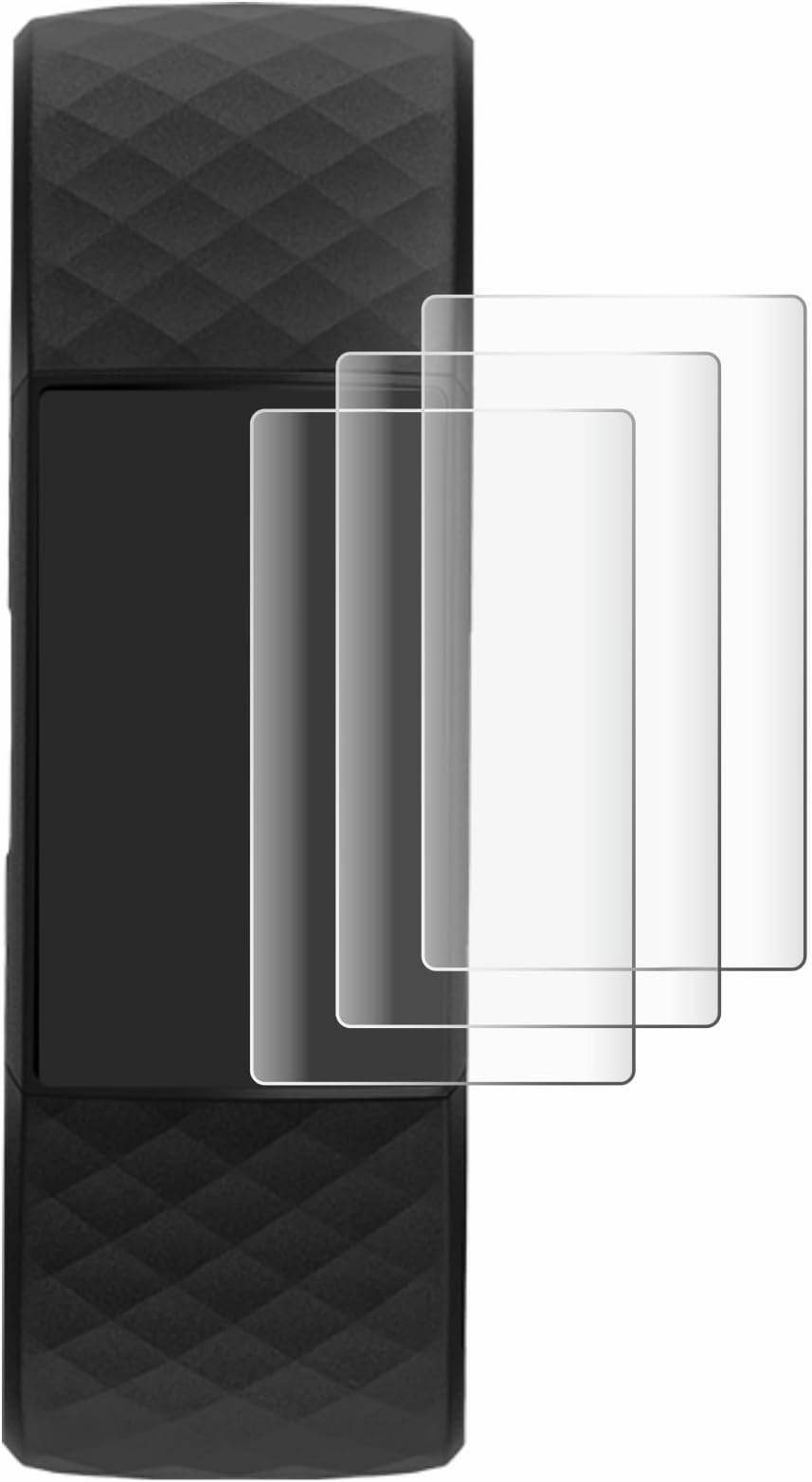 Savvies(4 Pack Full-Screen Protection Film compatible with Fitbit Charge 4 Full Cover Screen Protector 3D Curved [Edge to Edge, Scratch Proof]