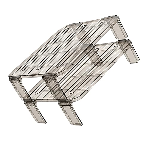 Healifty 2 piezas Estantes Organizadores Apilables para Nevera Estantes Plásticos para Frutas y Especias Organizador de Cocina Compacto para Encimera y Despensa