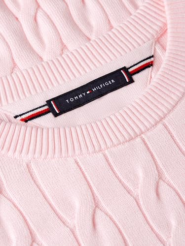 Image of Tommy Hilfiger Men's Cable Knit Crewneck Sweater Lightweight Pullover