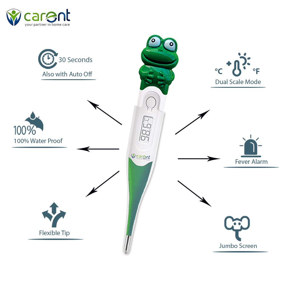 Carent Waterproof Premium Digital Flexible Thermometer with Alarm (DMT-437-F) - Green | CE & FDA Certified | 5 Years warranty - Image 6 thumbnail