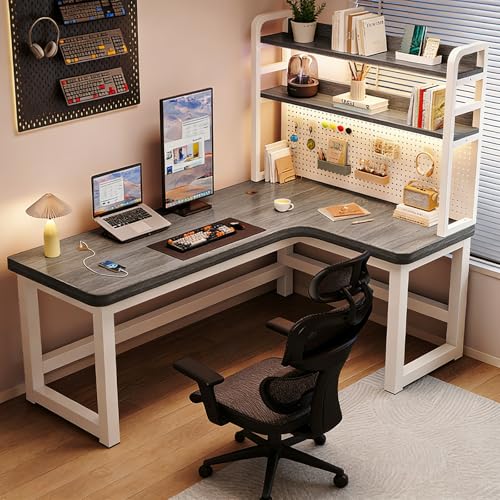 MTIETEME l���f�X�N �p�\�R���f�X�N �� L�� PC�f�X�N �������{�[�h�{�I ��120/140/160/180cm×����74cm �����|���t���[�� �ω׏d300kg ���փf�X�N �g�ݗ��ĊȒP �l�ԍH�w �׋��E�Q�[���E�d���E�ݑ�Ζ��p(�O���[(�E?)