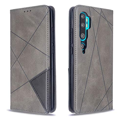 Posanter Cover per Xiaomi Mi CC9 Pro/Note 10 / Note 10 Pro, Flip Custodia Portafoglio Caso Libro Pelle PU e TPU Silicone, Ultra Sottile con Chiusura Magnetica e Tasca per Carte Wallet Caso (Grigio)