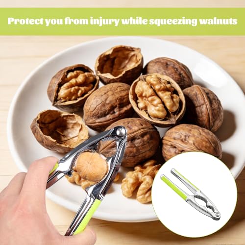 1 PCS Metal Nutcracker,Nut Crackers Heavy Duty Walnut Nut Opener with Non-Slip Handle,Multifunctional Nut Cracker for All Nuts Almonds Hazelnut Pistachios(Green) - Image 5