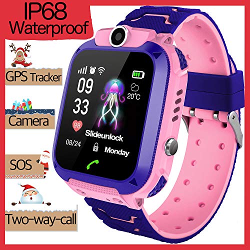 Waterproof Kid Smartwatch Phone GPS Tracker for 3-12 Years Old Boy Girls Two-Way