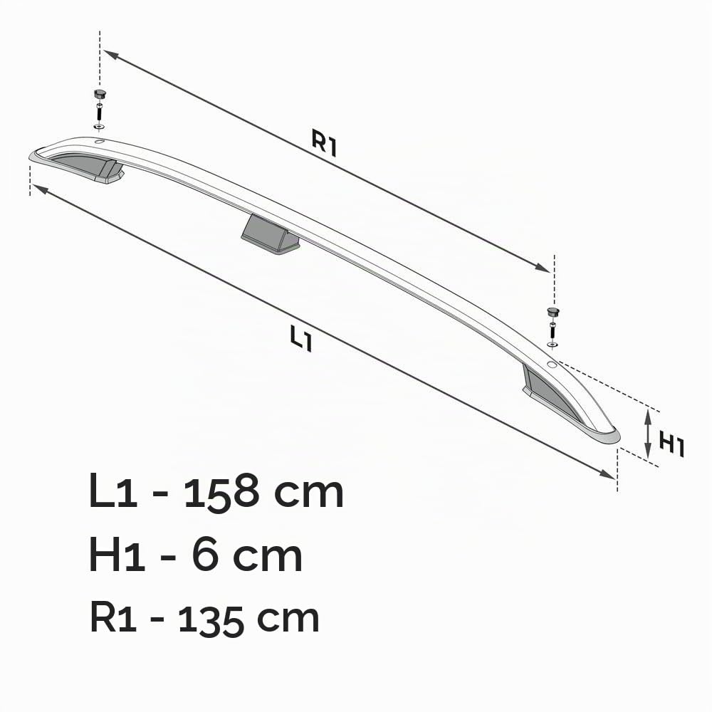 CHROMEMASTER | Les Barres de Toit Compatible avec Renault Kangoo L1 | Standard Court 1998-2009; Rails de Toit Conçus pour Le Montage de Barres de Toit, de Coffres de Toit, de Porte-vélos | Aluminium