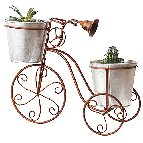 YUKM Wrought Iron Flower Stand, Floor-Standing Bicycle Flower Pot Stand, Ideal for Home, Garden, And Terrace-A Gift for Plant Lovers