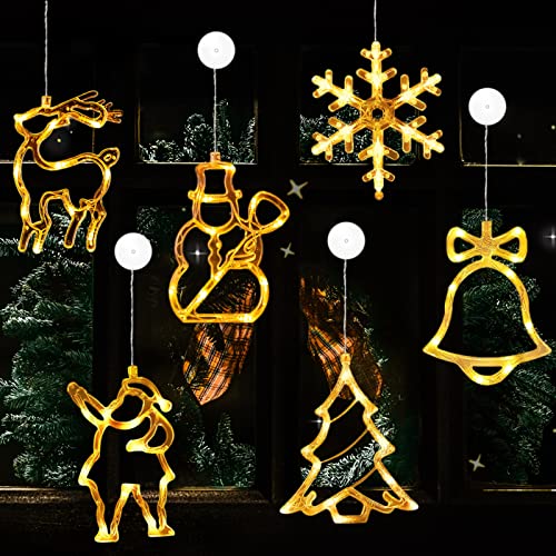 IWTBNOA LED Vorhang Licht, 6er Set Hängend Fensterlicht...