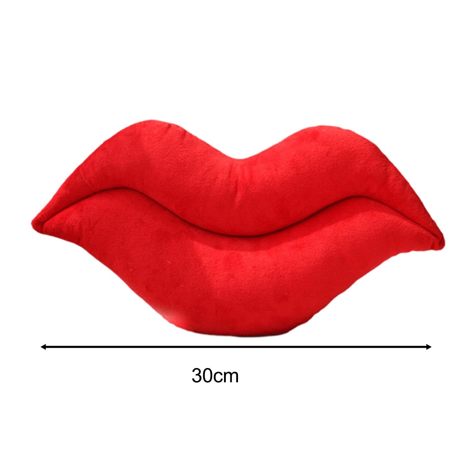 Lip Shaped Throw Pillow Decorative Pillow Valentines Day Decoration for Car Seats Girls Bed Supplies Girlfriend Bench, Red