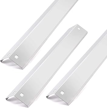 Bigbox Grill Heat Plates Shields Compatible with Chargriller Char Griller 5050 5650 3001 5072 Grills, 3 PCS Stainless Steel Flame Shields, Burner Covers, Flavor Bars Replacement