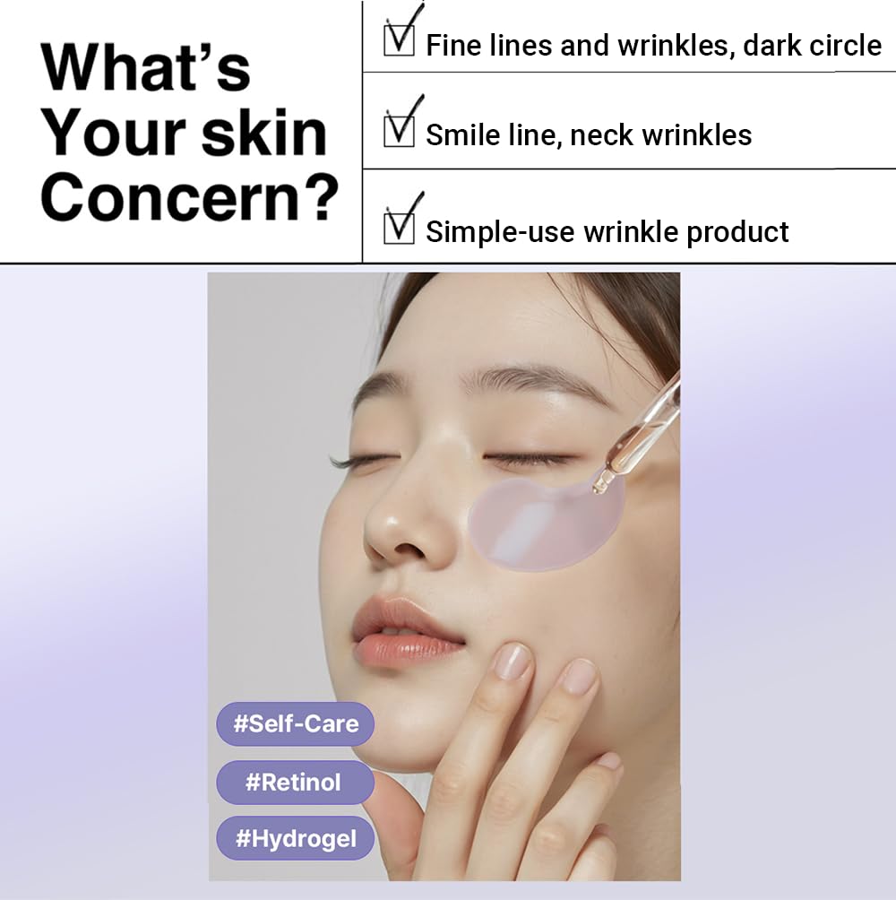 HEIMISH RX Retinol Bakuchiol Hydrogel Eye Patch - Anti Aging Under Eye Patches, Hydrating Formula with Retinol, 2% Niacinamide for Dark Circles, Puffiness & Wrinkles, Korean Skincare, 1.4g/60ea - Image 7