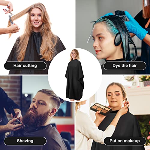 image for AUECOOME Hair Salon Capes Waterproof Haircut Unisex Black Cape Barber 