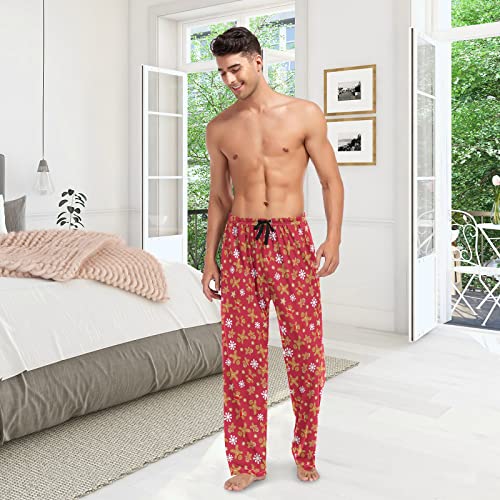 Christmas Winter Men's Pajama Pants Christmas Gingerbread Family Snow Super Soft Lounge Pajama Bottoms with Pockets3