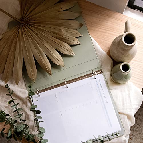 Image of Samsill Plant-Based 1.5 Inch Durable D-Ring, View Binder, Eco-Friendly, USDA Certified Biobased, Sage Green, 2 Count (Pack of 6)