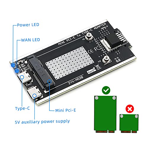 Adaptador Mini PCI-E a USB 2.0 tipo C con ranura SIM HLT para módulo WWAN 2