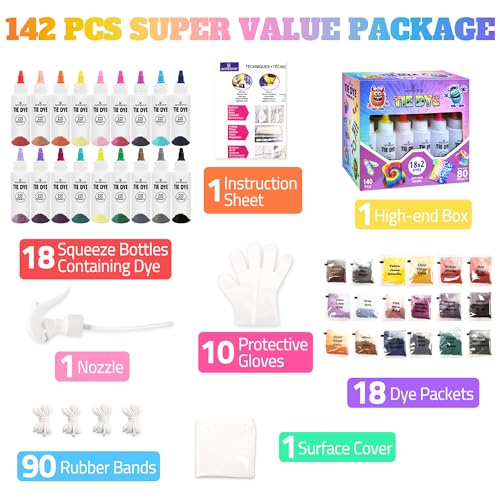 Winsons TIE DYE 1220 Dye Kit, Tie Dye Set For Kids, 18 Vibrant Colors Pre-Filled Tye Dye Bottles thumb #1