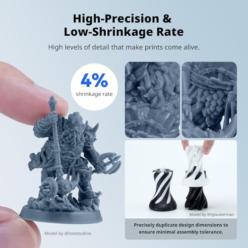 Image of ANYCUBIC Water Washable ABS-Like Resin 3.0, 3D Printer Resin, High Toughness and High Precision, Easy to Post-Process, Low Odor, Wide Compatibility for All LCD 3D Printers (Gray, 1kg)