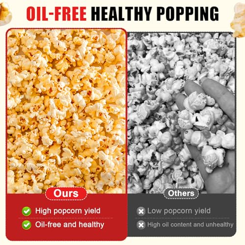 Image of Air Popper Popcorn Maker, 1200W Electric Hot Air Popcorn Popper, 12 Cups | Oil-Free, BPA-Free, 3 Minutes Fast Popping, Non-Stick Inner Pot, Popcorn Maker for Home, Party, Movie Nights