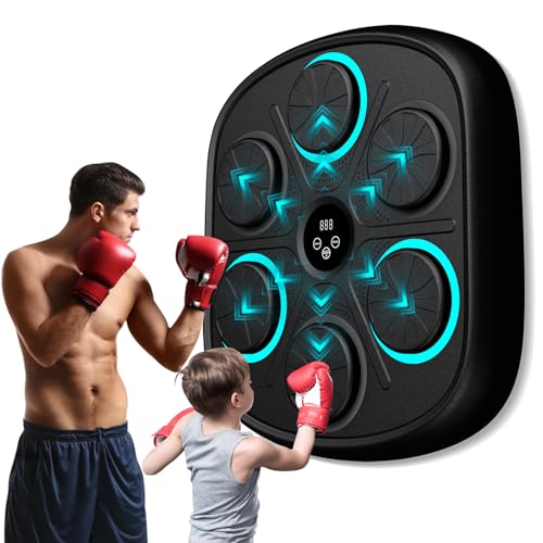 Image of OurStarry Smart Music Boxing Machine for Adults and Kids, Wall Mounted Punching Trainer with Boxing Gloves, LED Electronic Target, 9 Modes and 9 Speeds, Home Gym Workout Equipment
