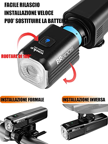 TOWILD Luci Bici 800 Lumen con Telecomando