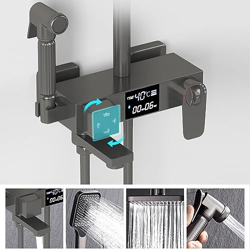Ensemble combiné de douche thermostatique avec mitigeur de baignoire pivotant