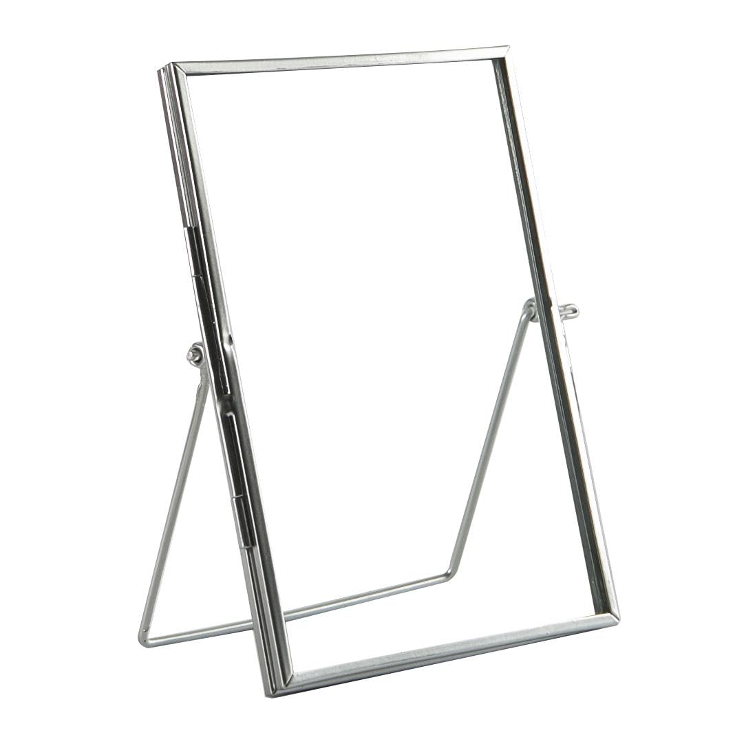 Nicola Spring Silver Metal Photo Frames - Fits Photo Size 5 X 7 (13 X 18Cm) - Pack Of 5 - Picture Frame Portrait Orientation Freestanding Certificate Display Poster Case