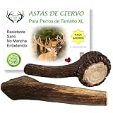 ARTISAN GIFT CO Asta de Ciervo para Perros, Masticables Naturales de Cuernos para Cachorros y Adultos. Talla XL 2 unds. Peso Total Pack más de 450 gr