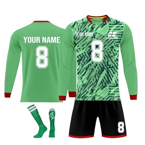 Conjuntos de fútbol Personalizados de la Camiseta de goali con Nombre y número del Equipo, Camisetas Personalizadas de réplicas de fútbol para niños y niñas